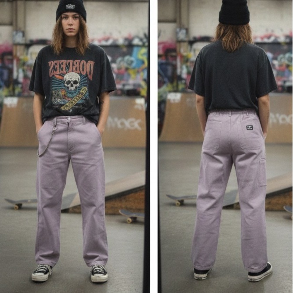 Obey Jeans Size 27x26 Lavender Work Carpenter PantsJeans Skater Streetwear Urban